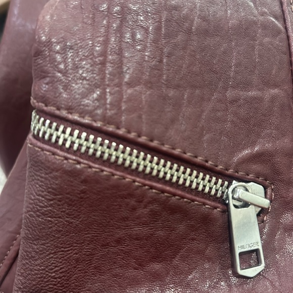 Tommy Hilfiger burgundy leather moto jacket. Excellent condition! - Picture 8 of 10